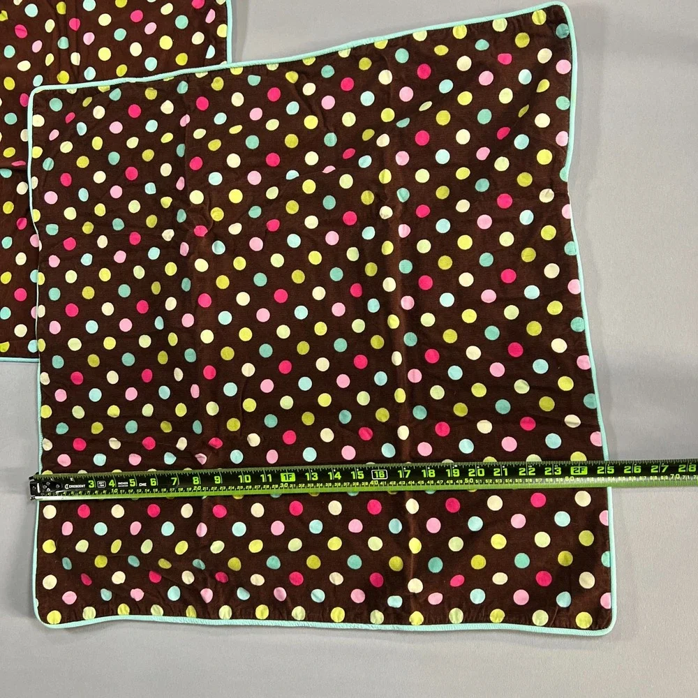 Pottery Barn Multicolor Polka Dot Bedroom Pillow Sham Set (1 Euro & 1 Standard)